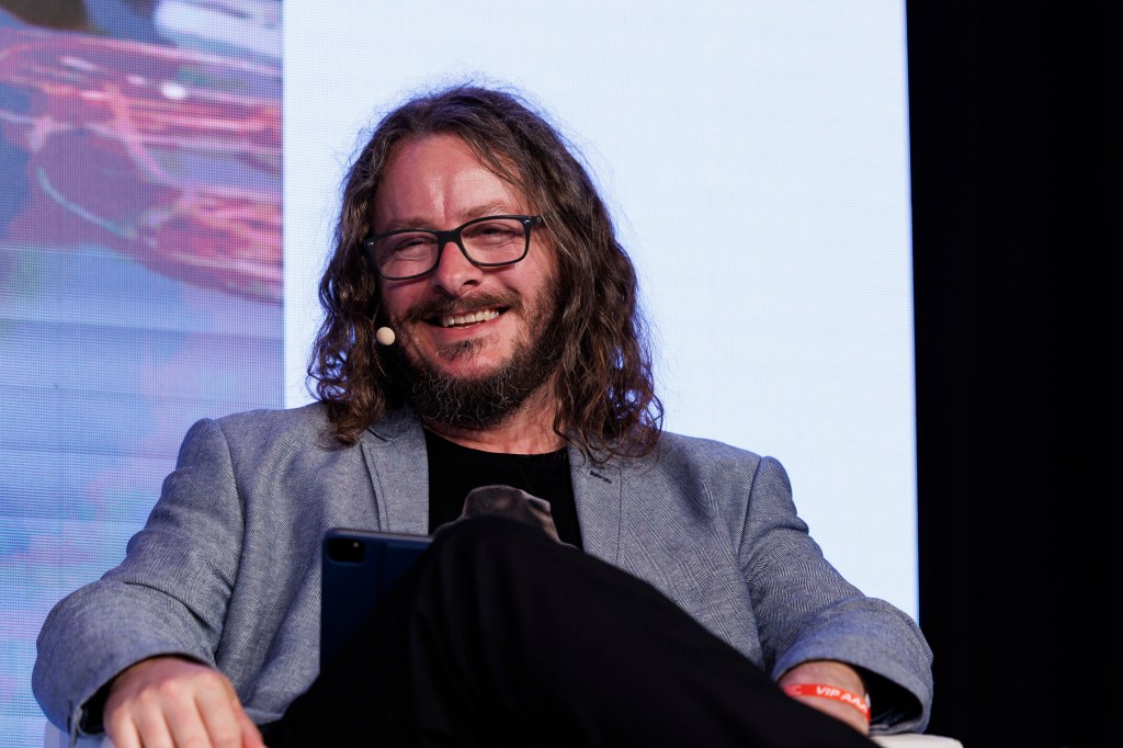 Gareth W. Young on stage at Dublin Tech Summit 2023